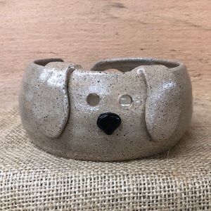 Hand thrown puppy yarn bowl